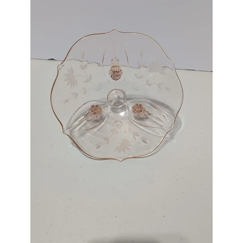 Vintage Petal Pink Jubilee Lancaster 3-Toed Footed Depression Glass Bowl - 8.25